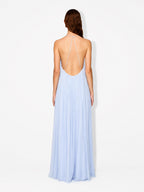 Pleated V Neck Maxi Dress