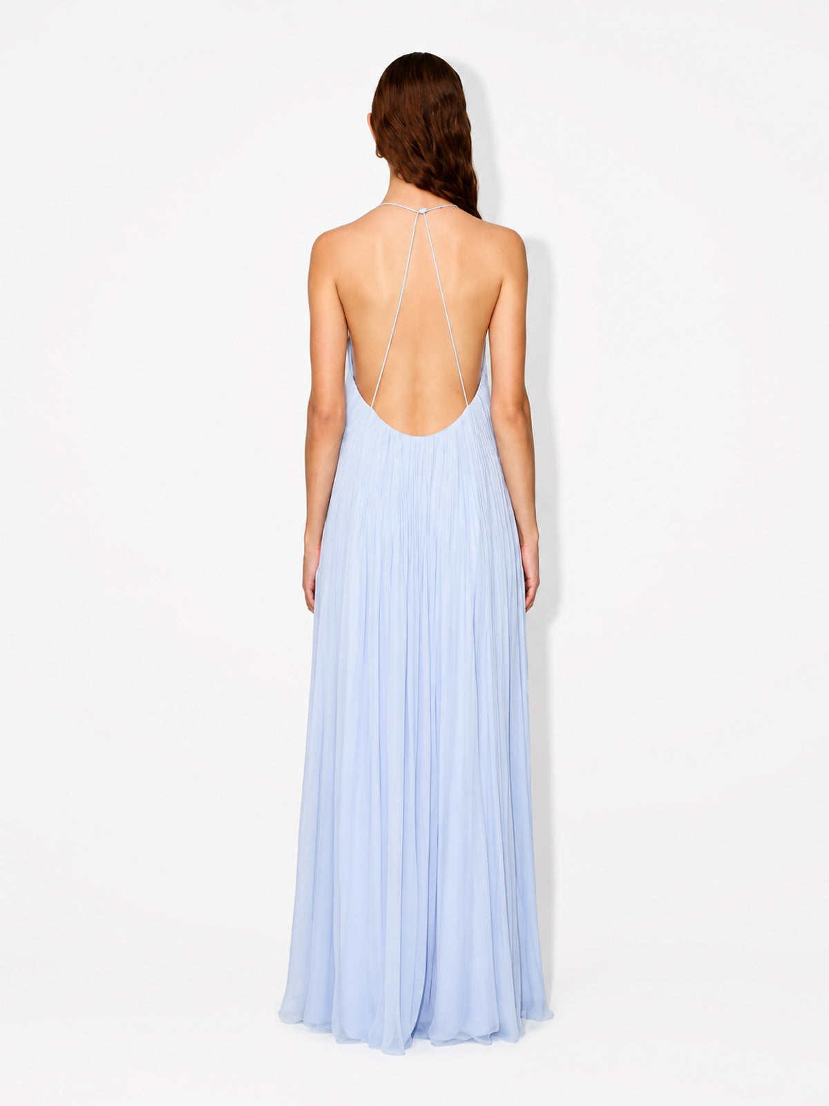 Pleated V Neck Maxi Dress