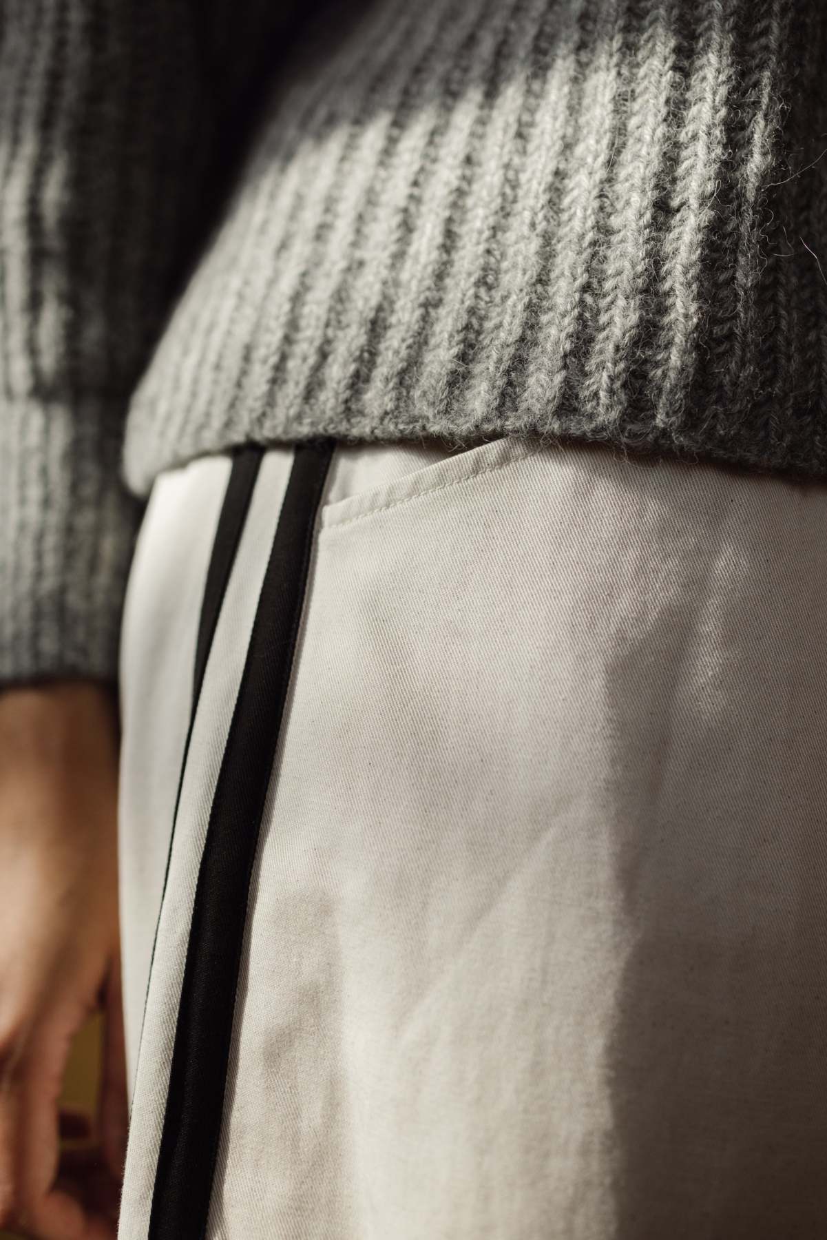 Cotton Blend Track Pants with Side Stripes - Comfortable Wide Leg Joggers for Casual Wear