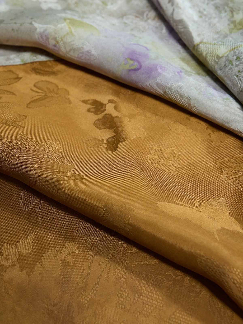 Xiangyun Silk Pastel Floral Draped Maxi Dress