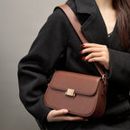 Structured Cowhide Leather Shoulder Bag