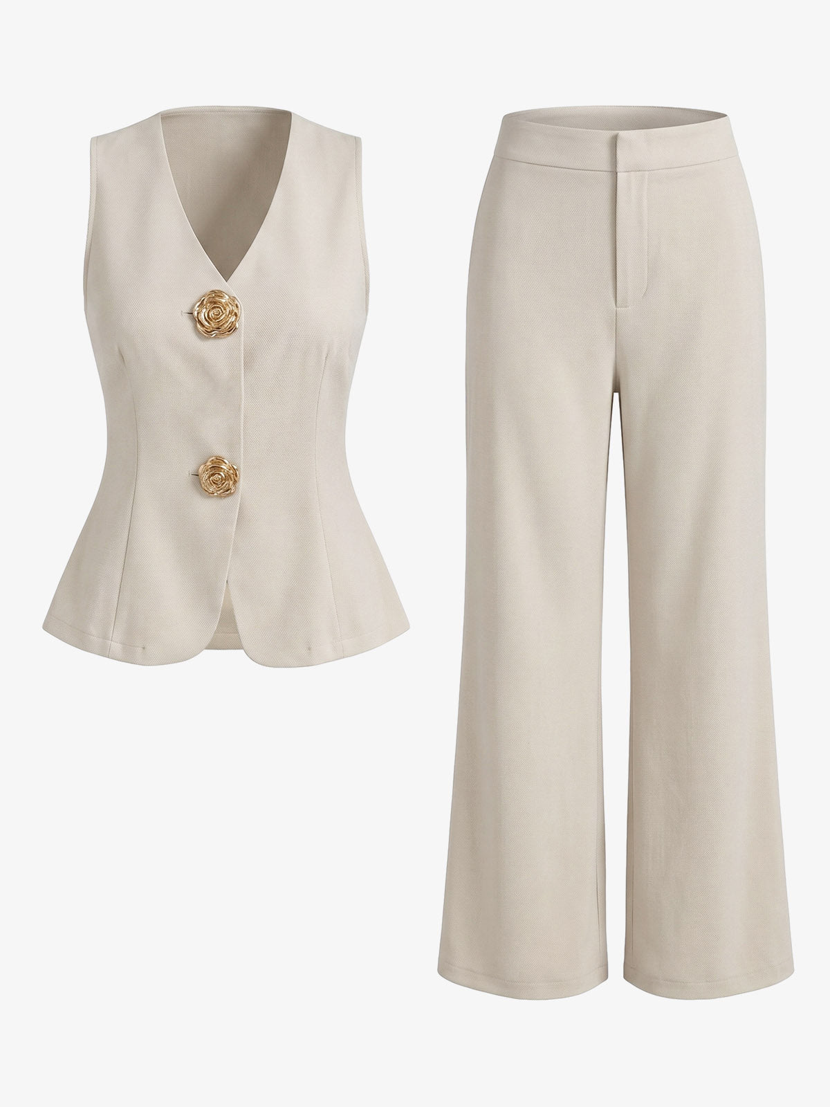 Ensemble deux pièces gilet boutonné