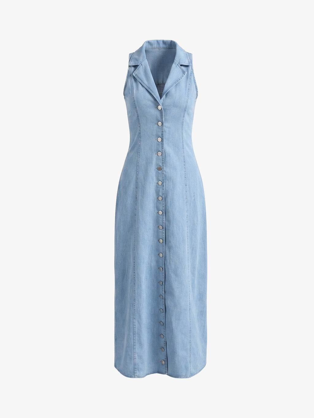 Denim Sleeveless Shirt Dress