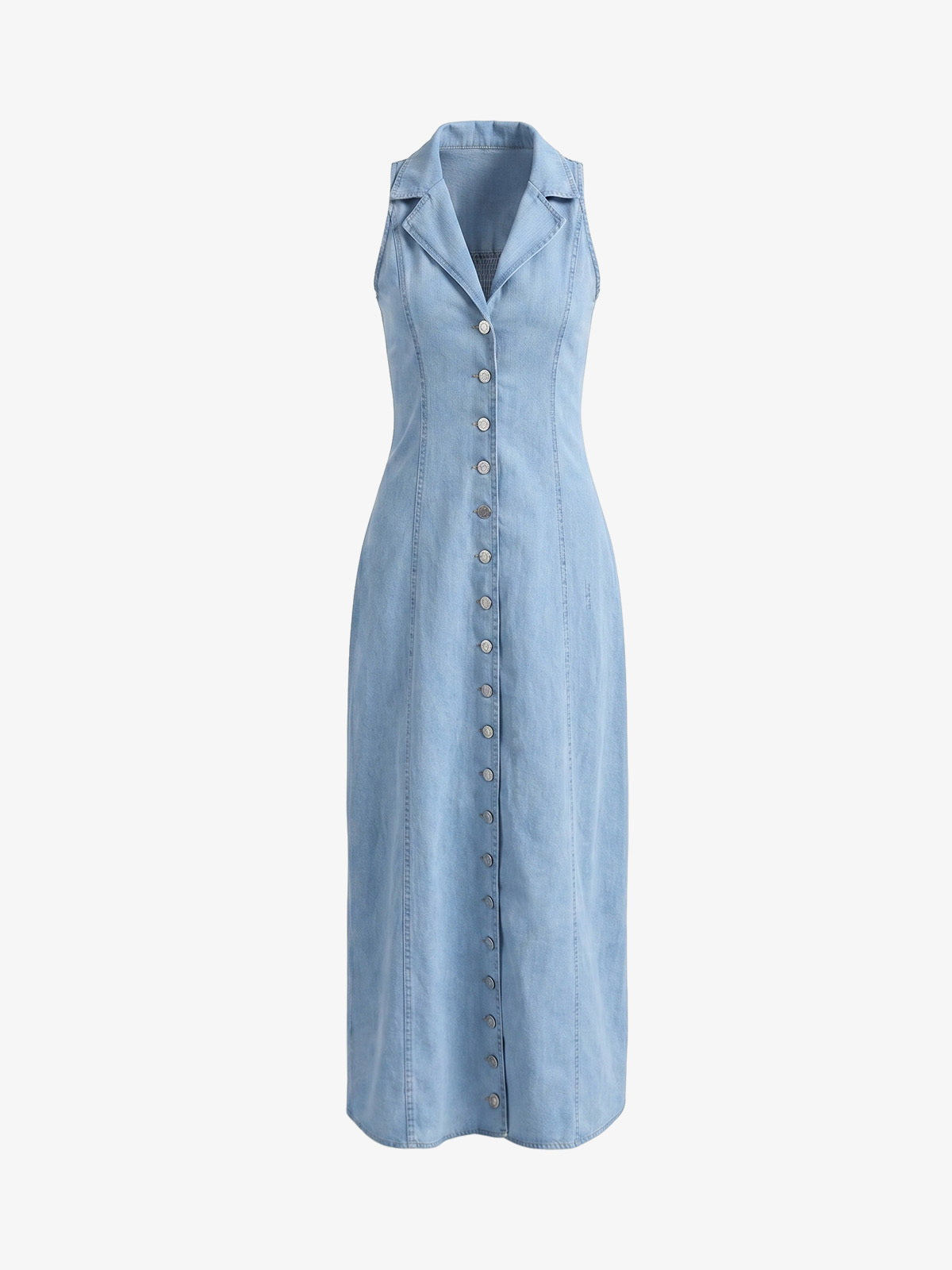 Denim Sleeveless Shirt Dress