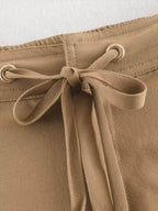 Drawstring Straight Leg Trousers