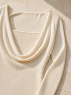 Cowl Neck Ribbed Knit Sweater