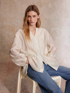 Pintuck Front Lyocell Blouse