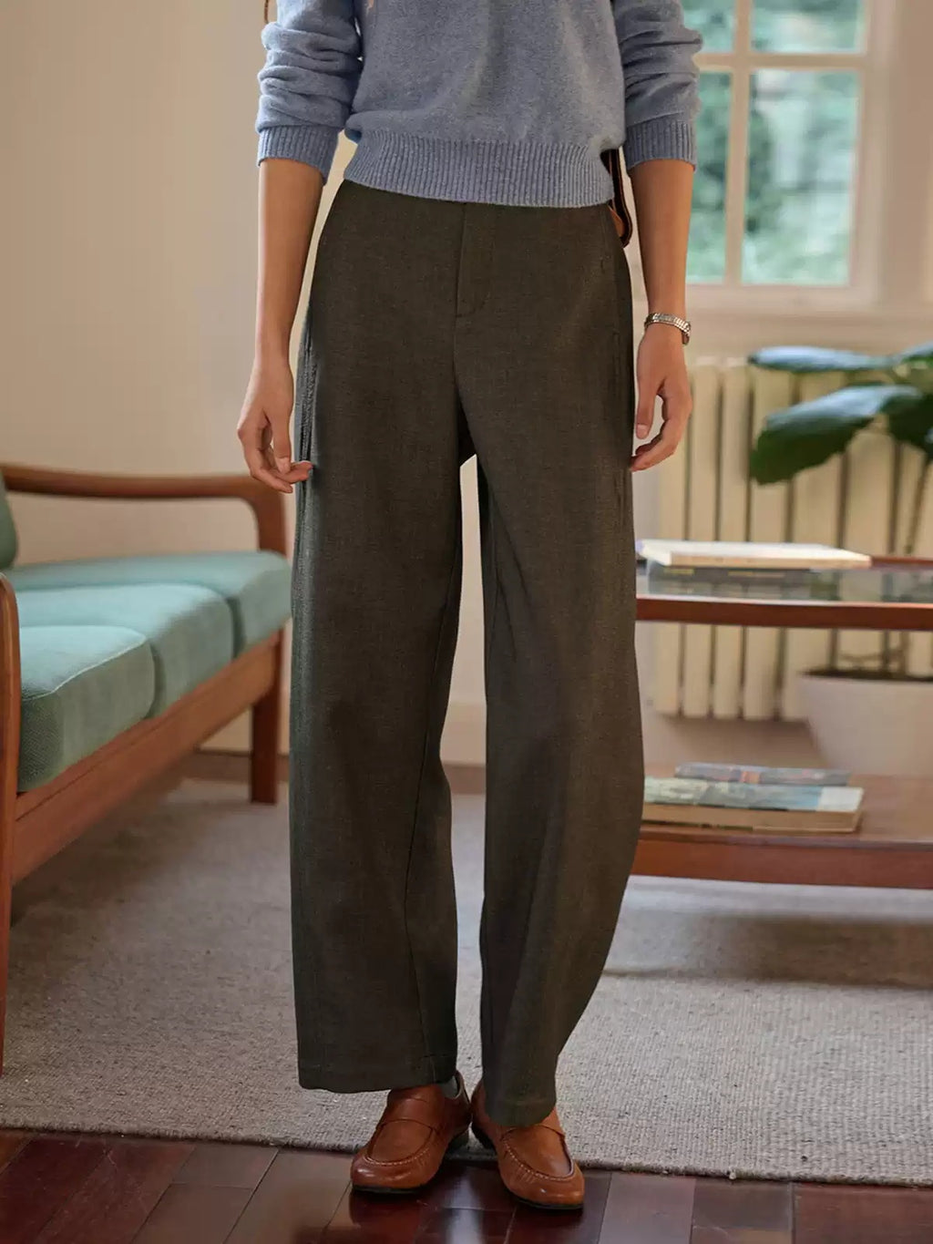 Barrel-Leg Trousers