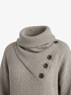 Casual Rib-Knit High-Neck Pocket Dress