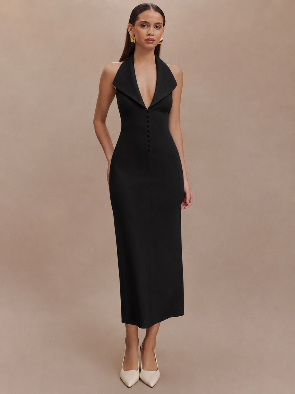 Halter Neck Backless Maxi Dress
