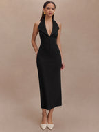 Halter Neck Backless Maxi Dress