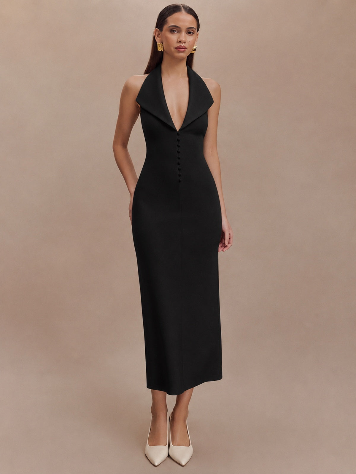 Halter Neck Backless Maxi Dress