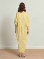 Linen V Neck Midi Dress