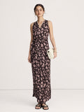 Floral Twist-Front Maxi Dress