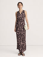 Floral Twist-Front Maxi Dress