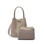 Cowhide Leather Bucket Bag