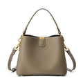 Cowhide Leather Bucket Bag