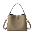 Cowhide Leather Bucket Bag