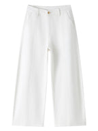 Curved Seam Cropped Cotton Jeans