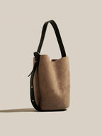 Minimalist Adjustable-Strap Bucket Bag