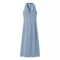 Denim Sleeveless Shirt Dress