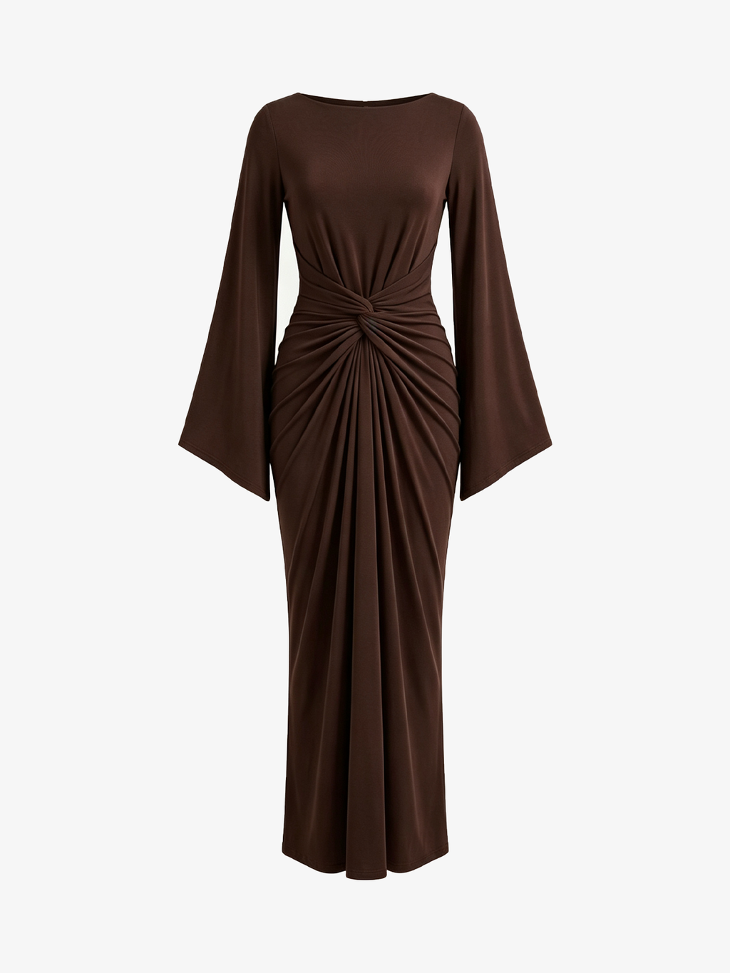 Ruched Long Sleeve Bodycon Maxi Dress