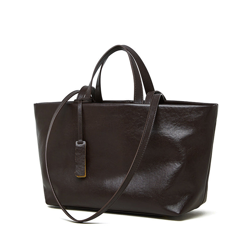Soft Cowhide Leather Tote Bag