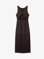 Open Back Fringe Knit Dress