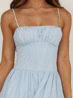 Ruffle Bust Tiered Maxi Dress