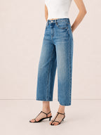 Cropped Straight-Leg Cotton Jeans