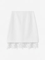 Patchwork Hollow-Out Lace Tencel-Linen Skirt