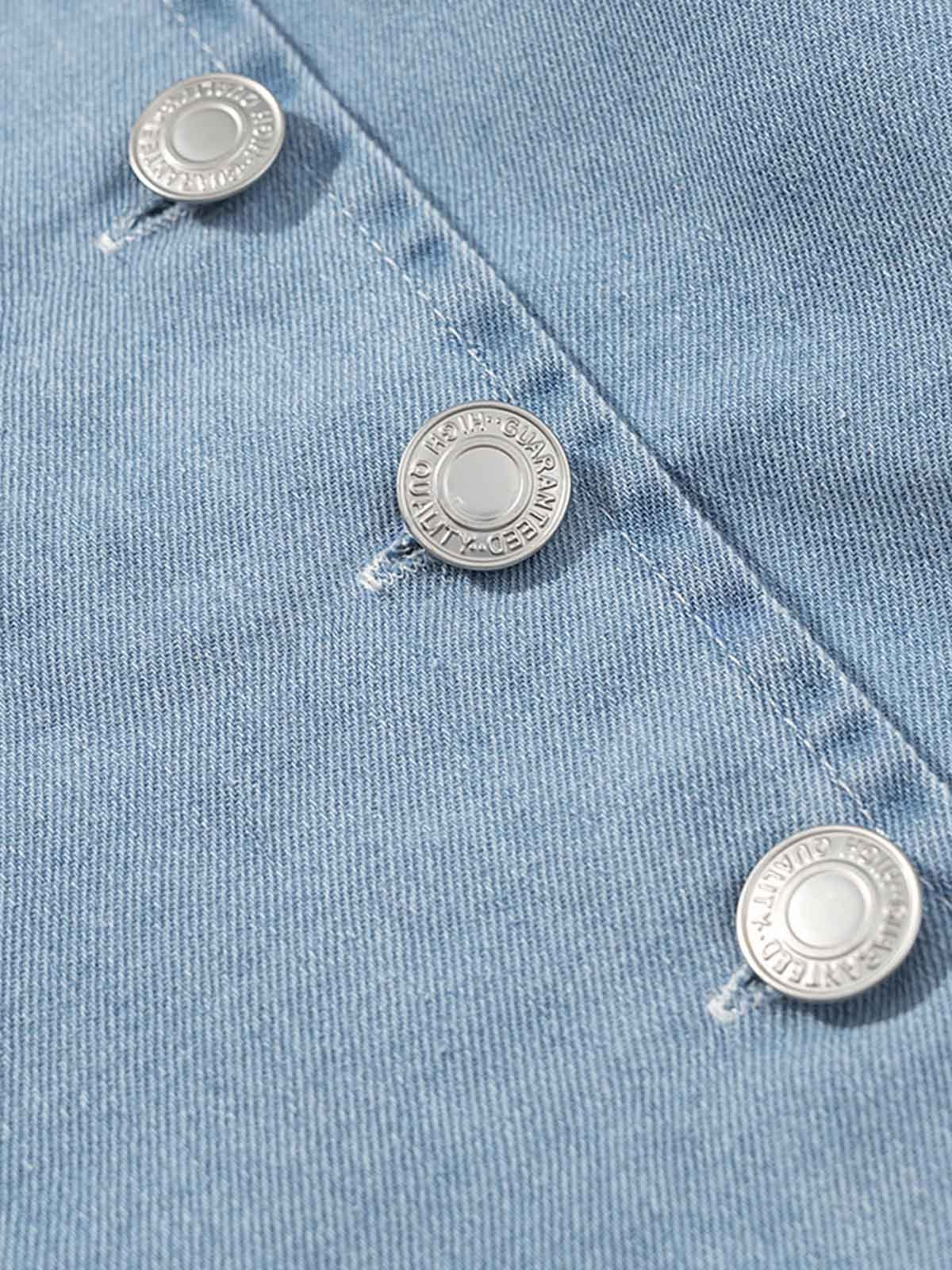 Denim Sleeveless Shirt Dress
