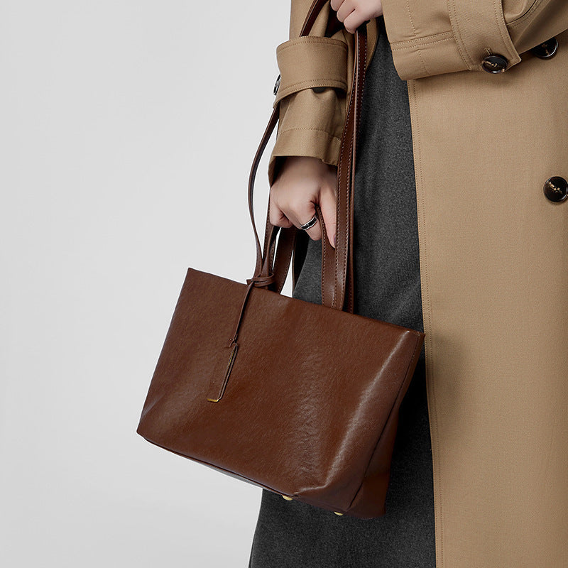Soft Cowhide Leather Tote Bag