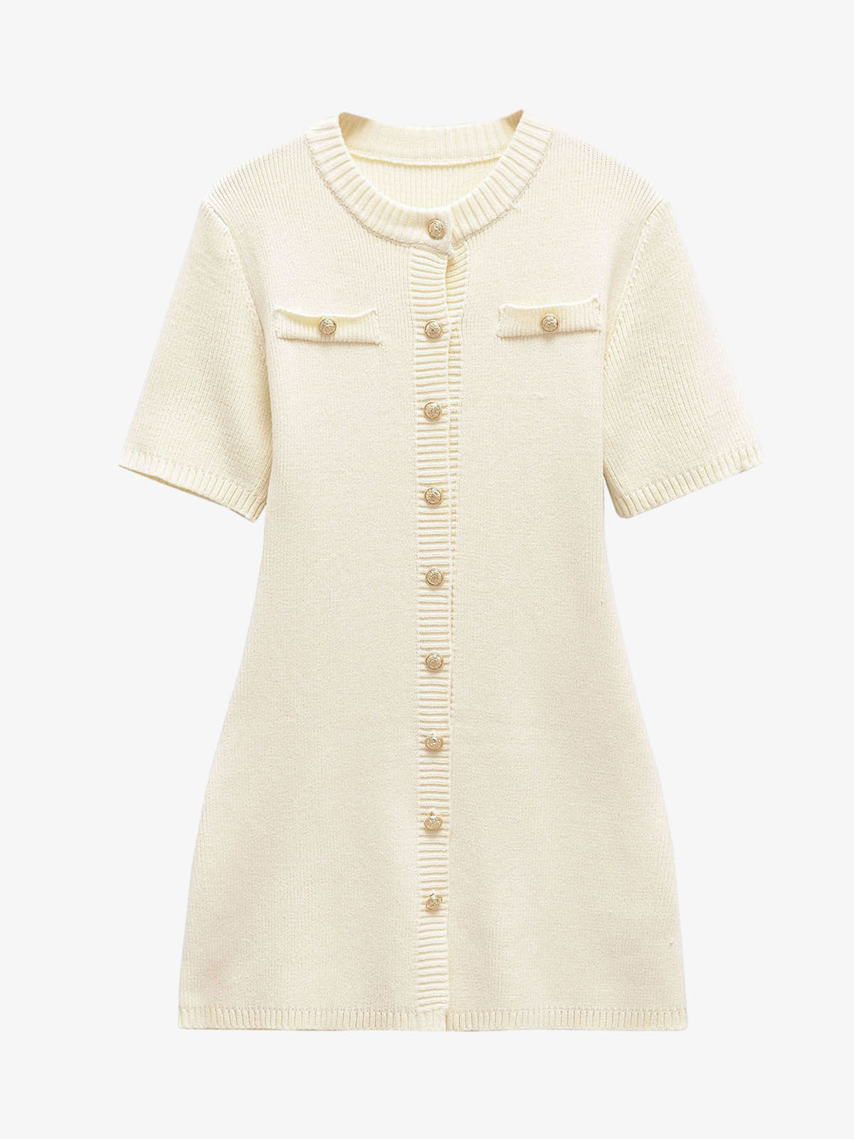 Mini-robe en maille style cardigan