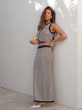 Knitted Two Piece Maxi Skirt Set
