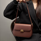 Structured Cowhide Leather Shoulder Bag