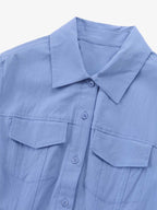 Tiered Cotton Linen Shirt Dress