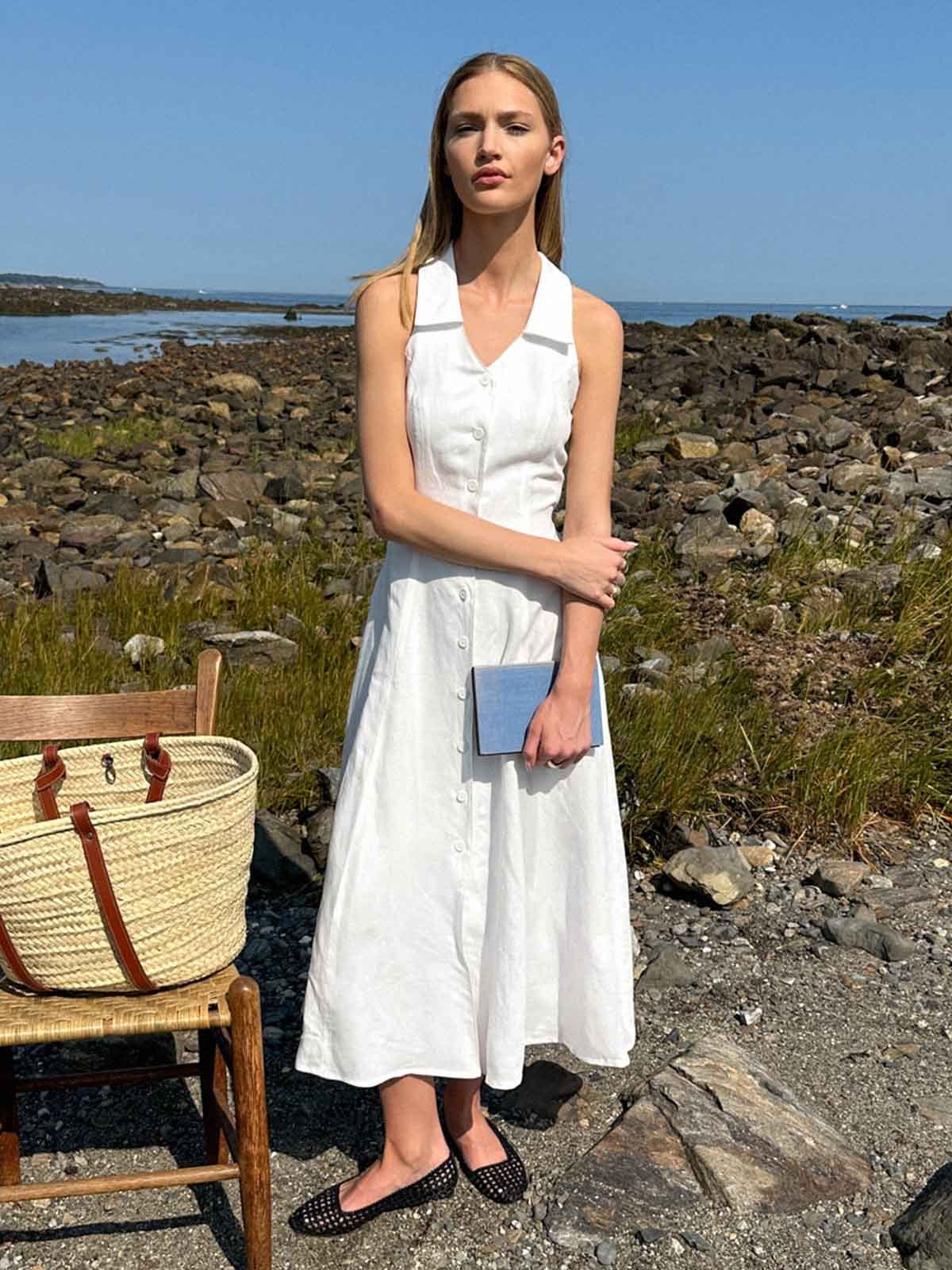 Sleeveless A Line Midi Skirt Set