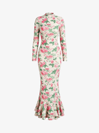 Elegant Printed Long Sleeve Maxi Dress