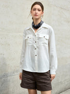Lyocell Linen-Blend Utility Shirt