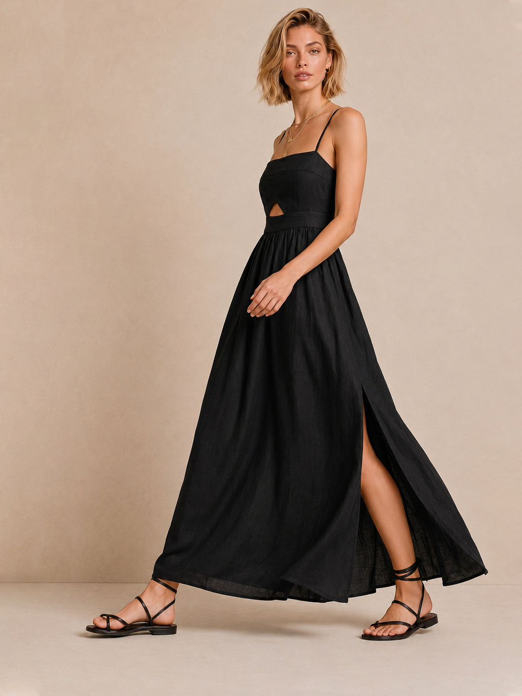 Cutout Slit Maxi Dress