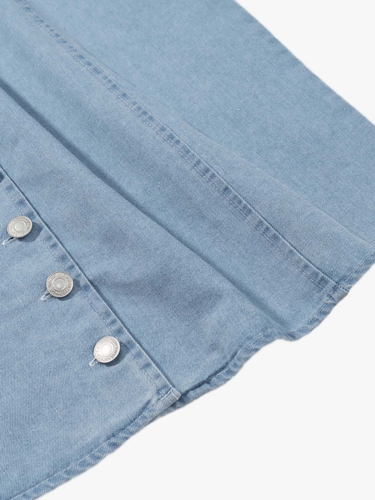 Denim Sleeveless Shirt Dress