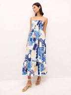 Printed Strapless Camisole Dress