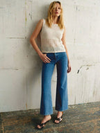 Pointelle Linen-Blend Lyocell Knit Tank
