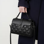 Structured Leather Top Handle Bag