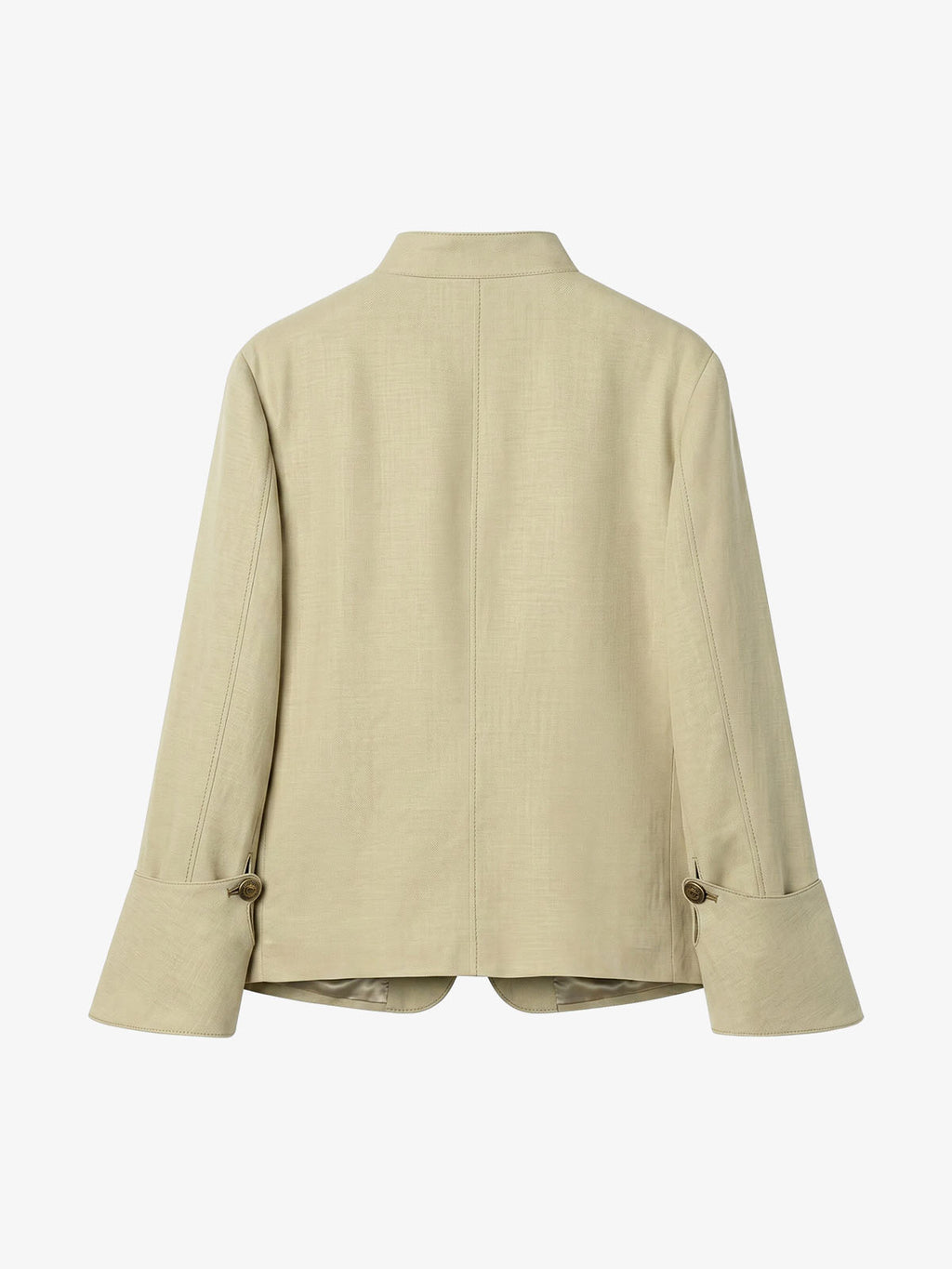 Stand-collar Asymmetric Long-sleeve Jacket