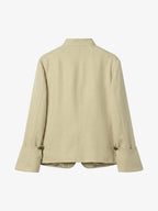 Stand-collar Asymmetric Long-sleeve Jacket