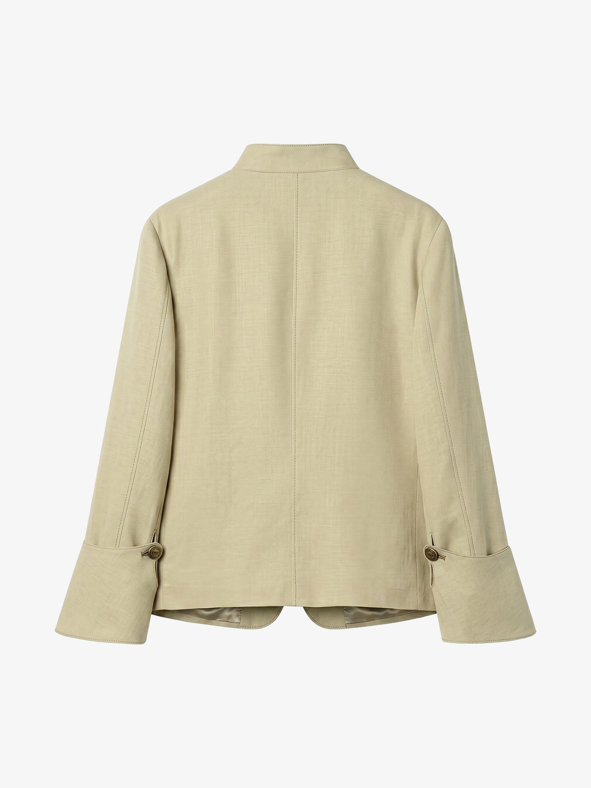 Stand-collar Asymmetric Long-sleeve Jacket