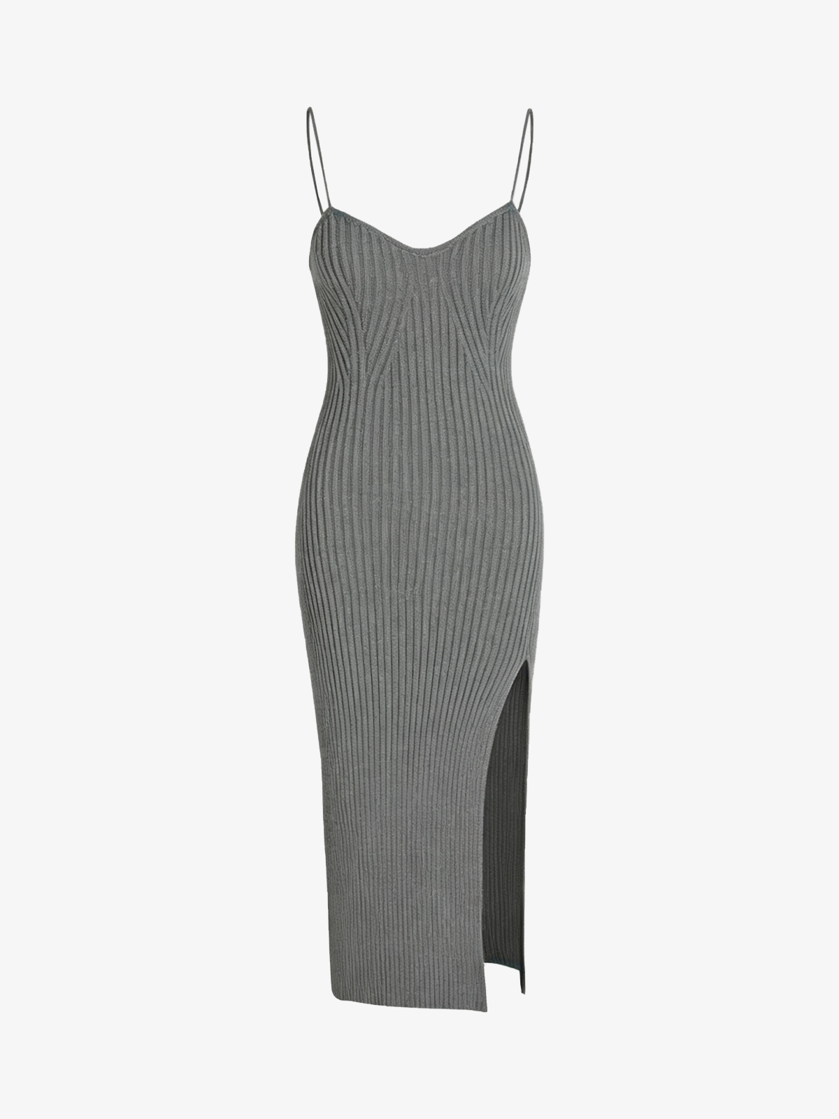 Knit Shrug & Slit Cami Dress Two-Piece Set