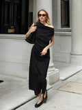 One Shoulder Asymmetric Midi Dress